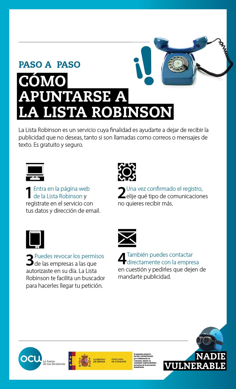 Paso a paso para inscribirse en la lista Robinson