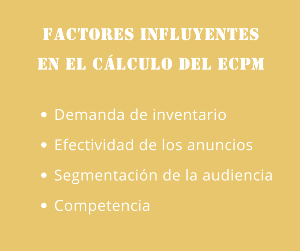 Factores influyentes en el cálculo del eCPM 