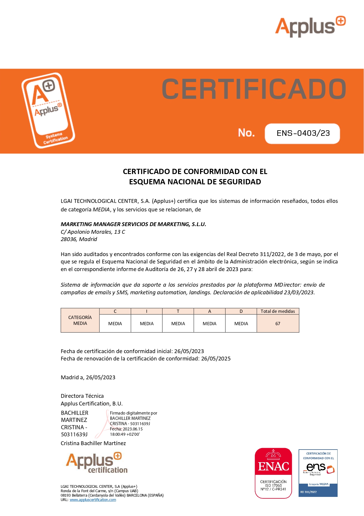 certificado ENS