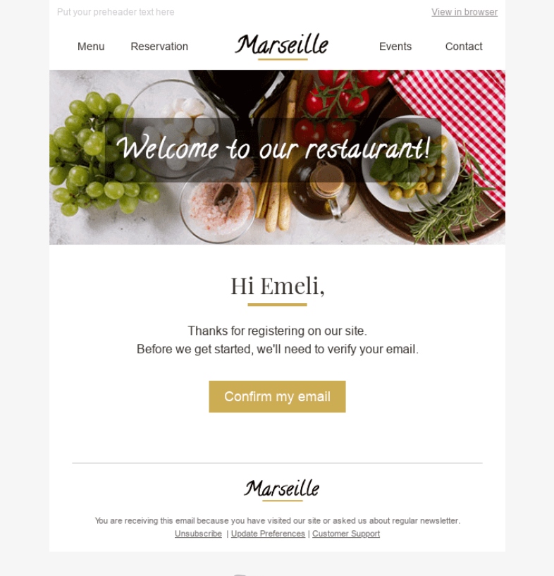 El Email de bienvenida: el más común de los trigger emails para restaurantes