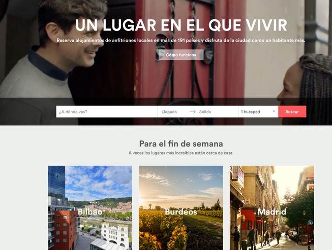 las mejores webs de viajes: Airbnb