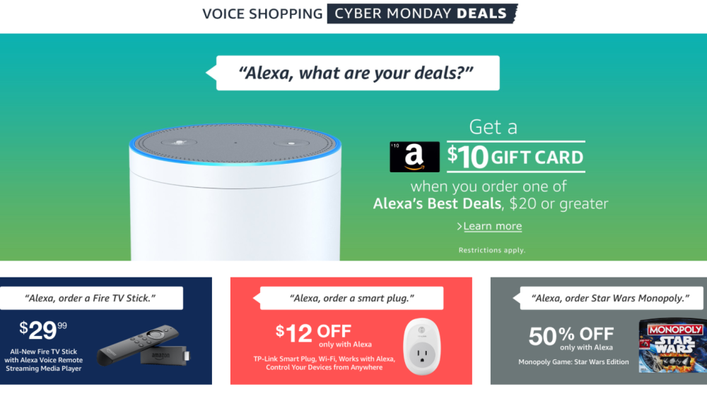 Landing page Cyber Monday Amazon