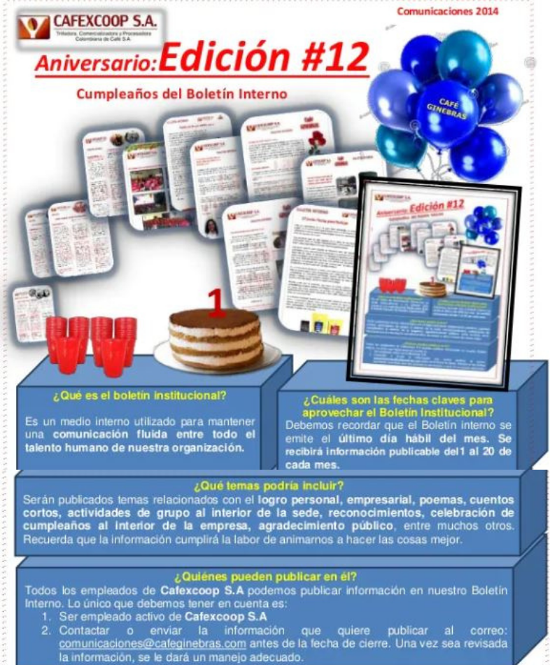 Aniversario de newsletter de comunicación interna