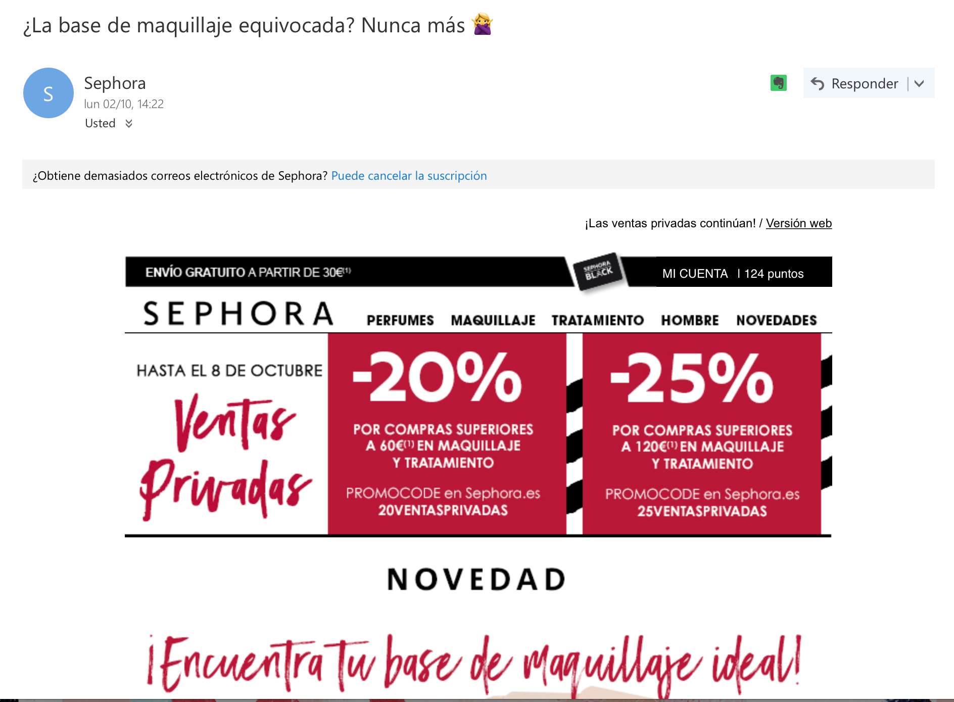 Primera impresión de un email