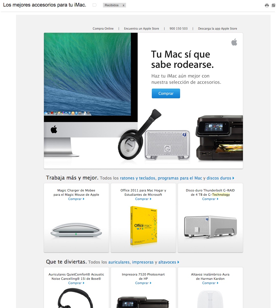 asuntos para aumentar las aperturas de emails : Apple