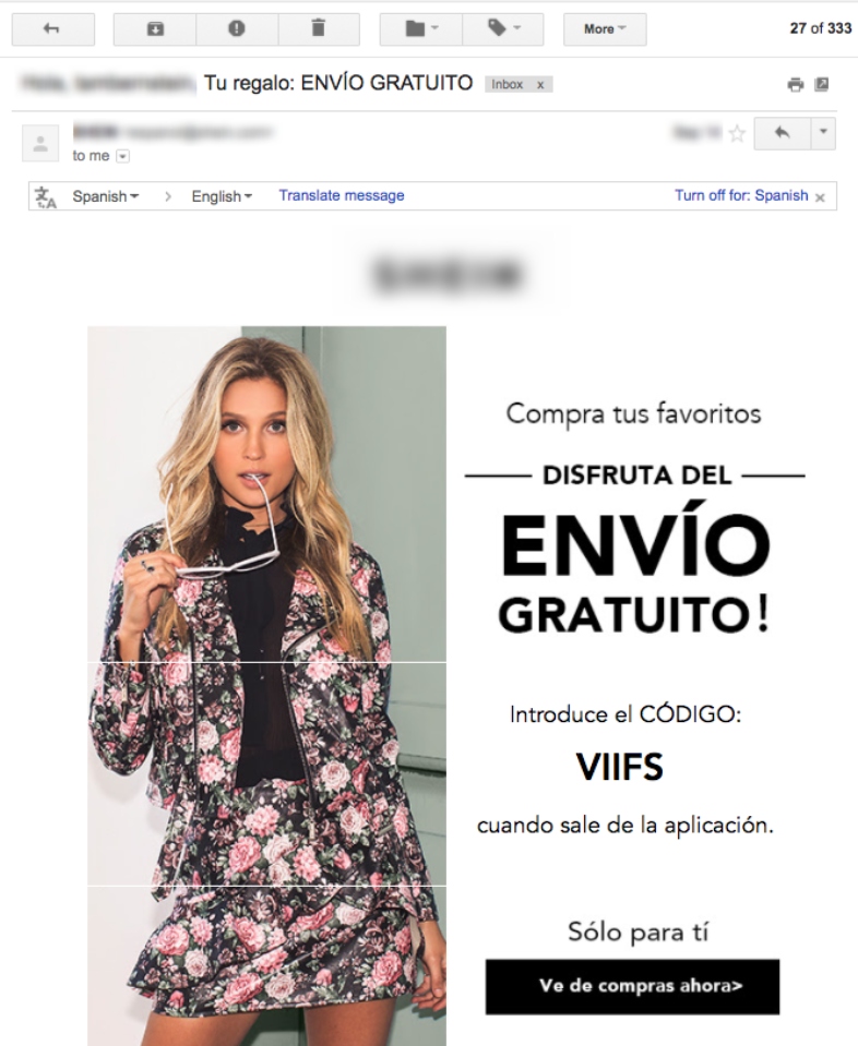 Estrategias para asuntos atractivos en emails de carrito abandonado: asunto personalizado envío gratis