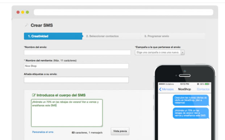 Base de datos de SMS