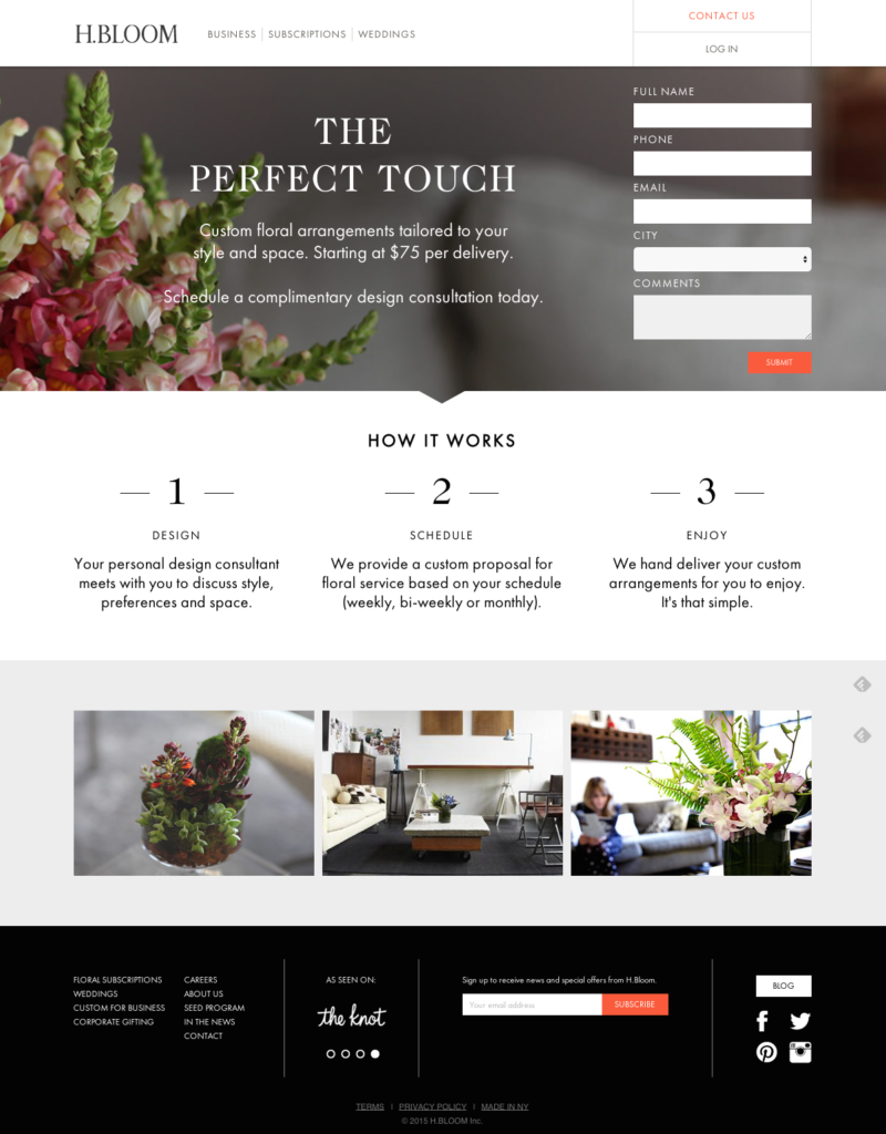 landing page