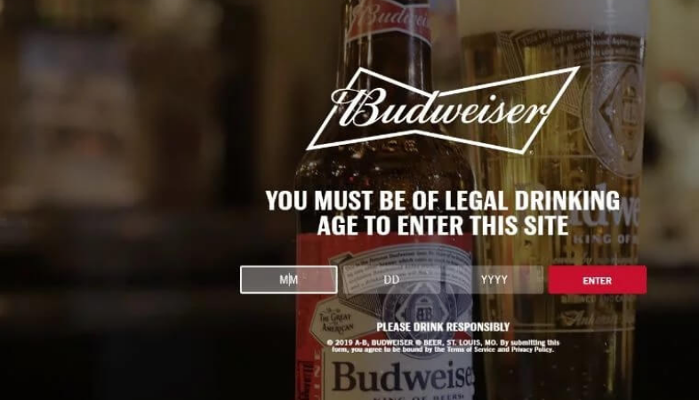 Ejemplos de formularios efectivos: Budweiser