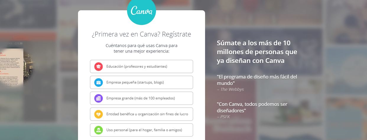 herramientas para reducir imágenes: Canva