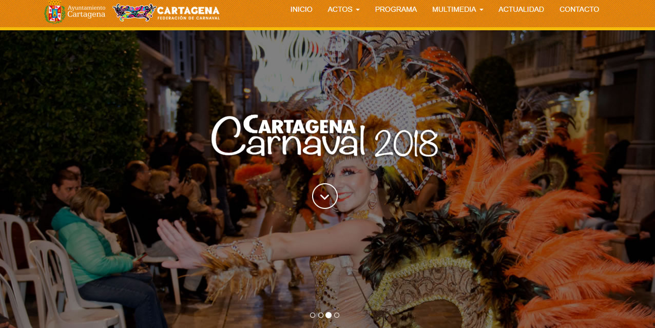 landing page para carnaval - Cartagena