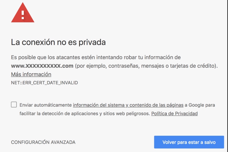 Encripta la información con el certificado SSL 