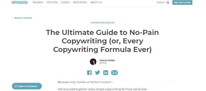 Cursos gratuitos de copywriting: CopyHackers de Joanna Wiebe