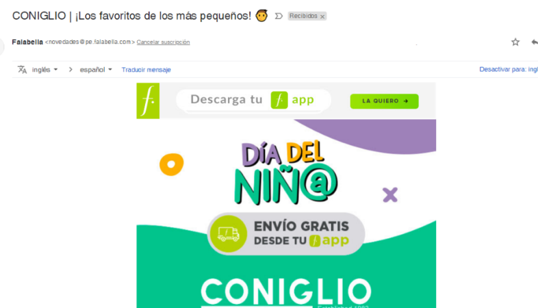 Conversión con email de envío pago