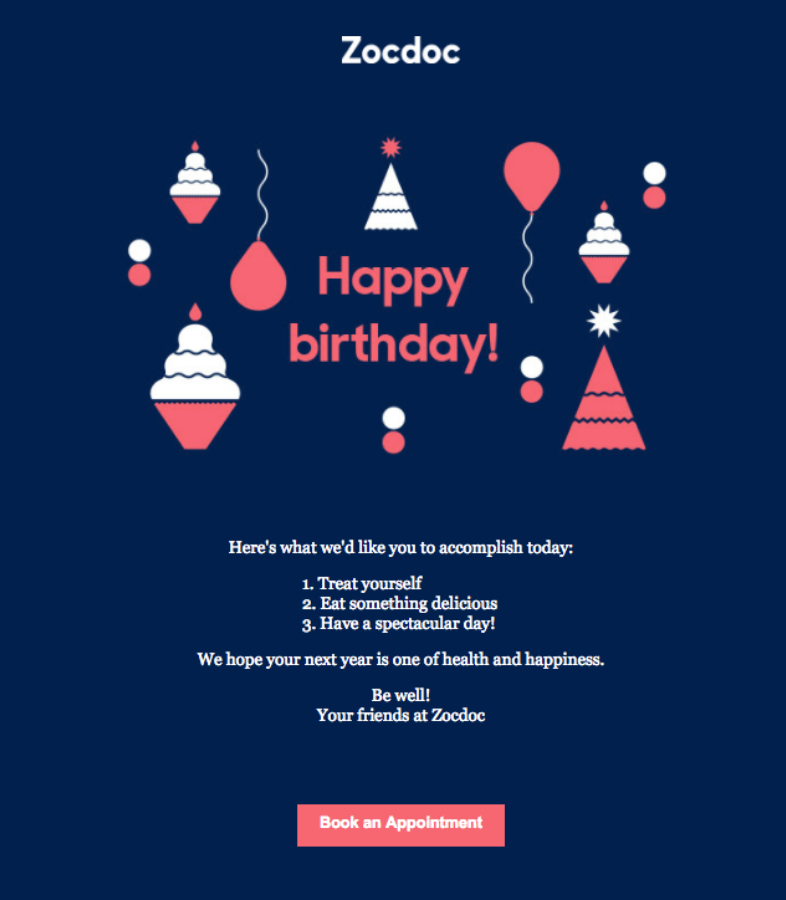 Correo de cumpleaños