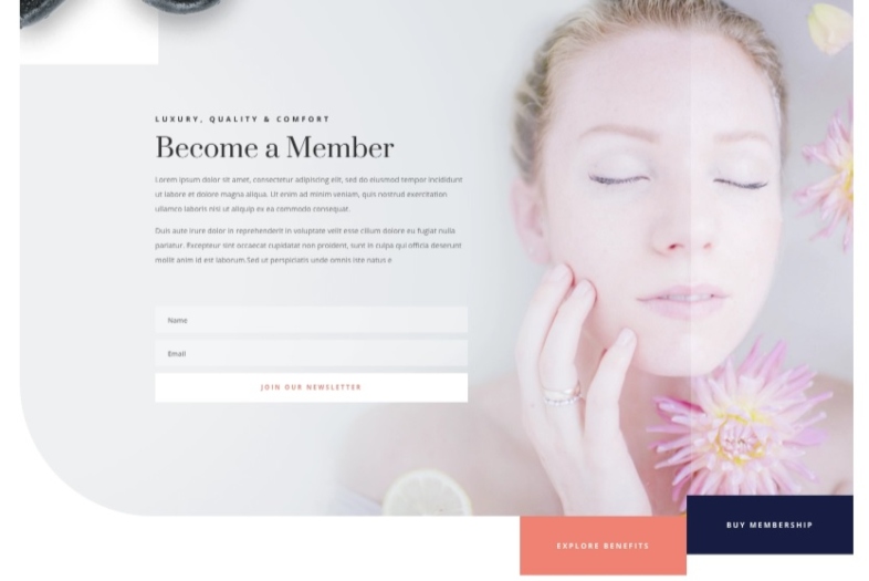 day spa landing page