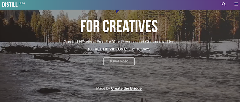Banco de vídeo gratuito Distill