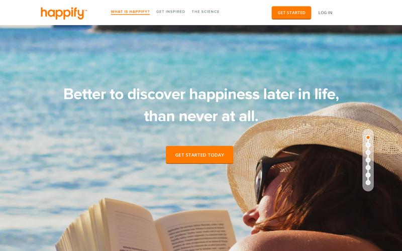 ejemplos de landing pages perfectas: Happify