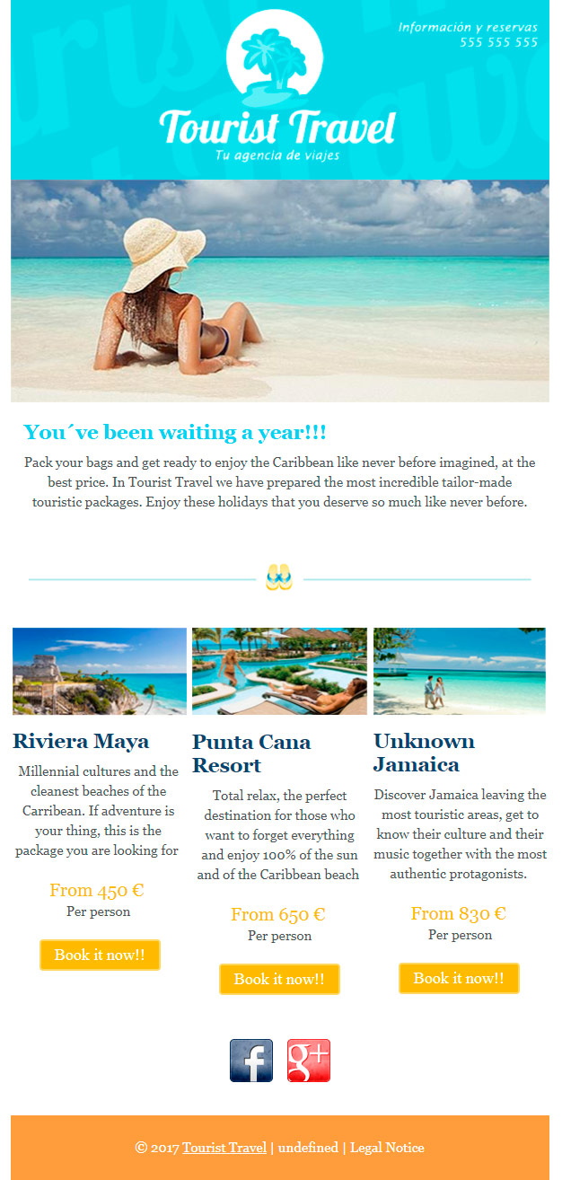 email template: travel 