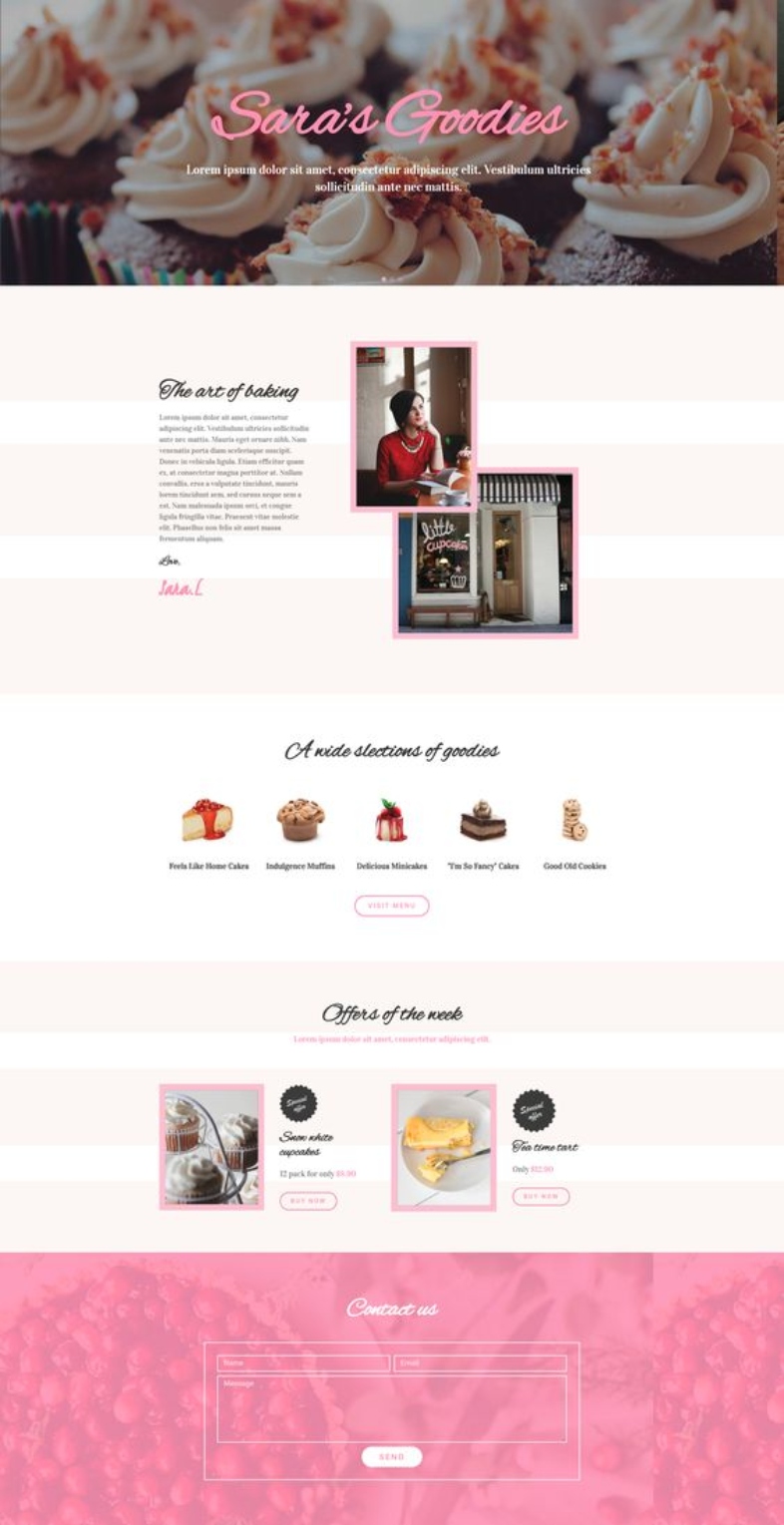 Esempi di landing page per pasticcerie