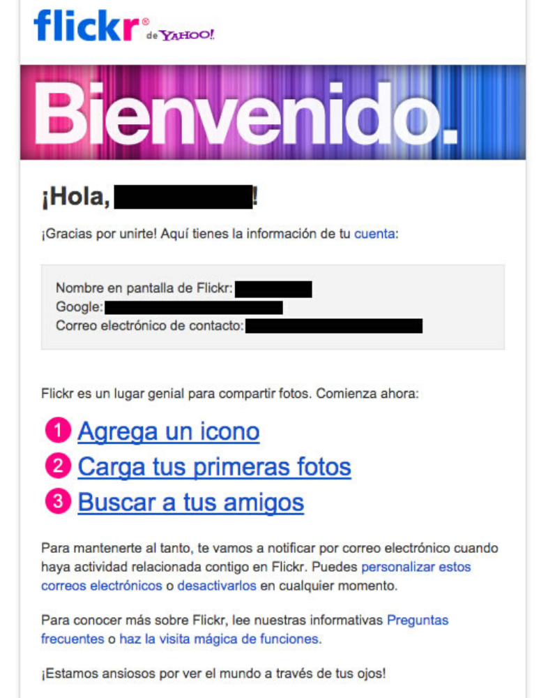 Correo personalizado de bienvenida