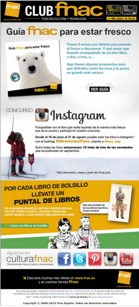 ejemplos de campañas exitosas de email marketing: Fnac