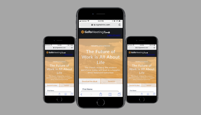 landing page mobile gotomeeting