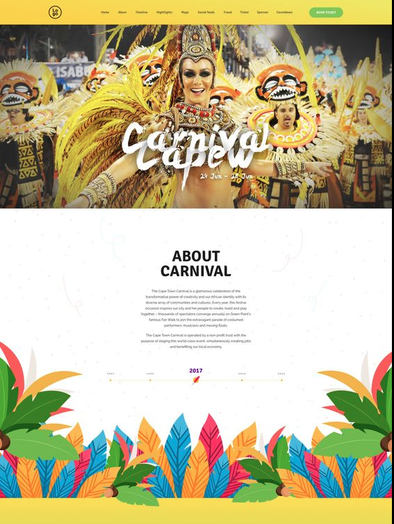 landing page para carnaval