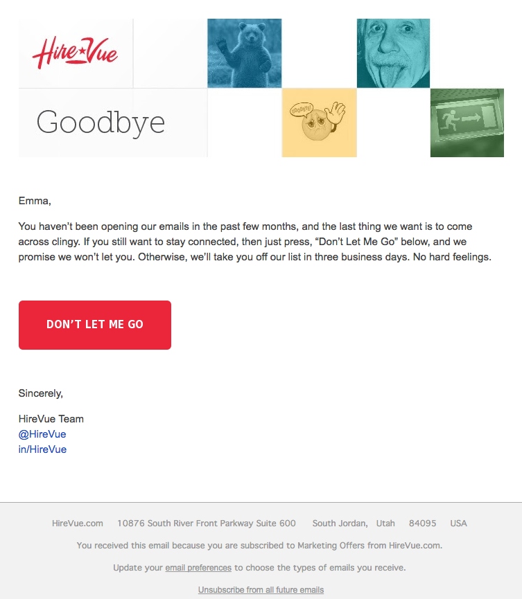 emails originales : HireVue