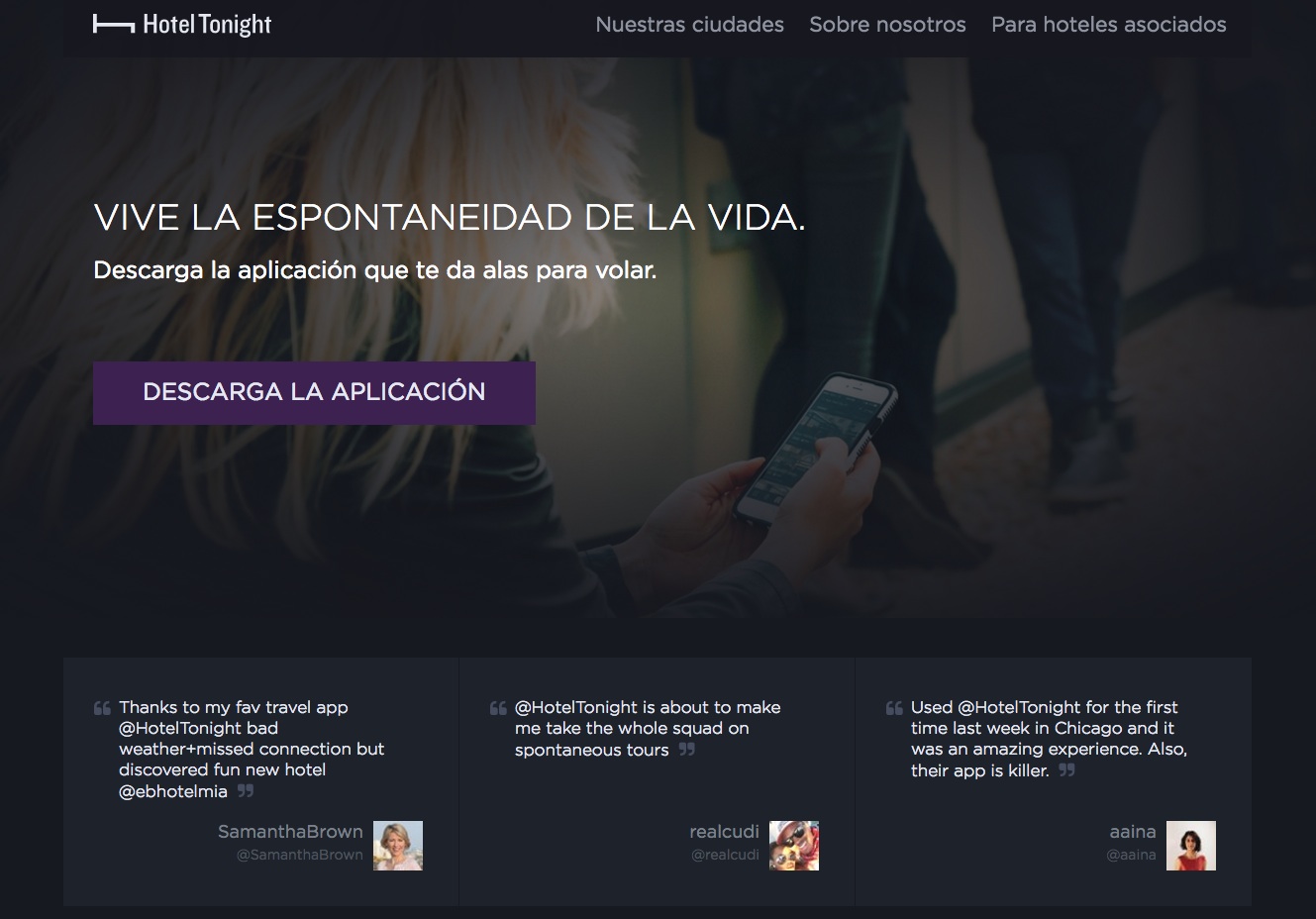 las mejores webs de viajes: hoteltonight