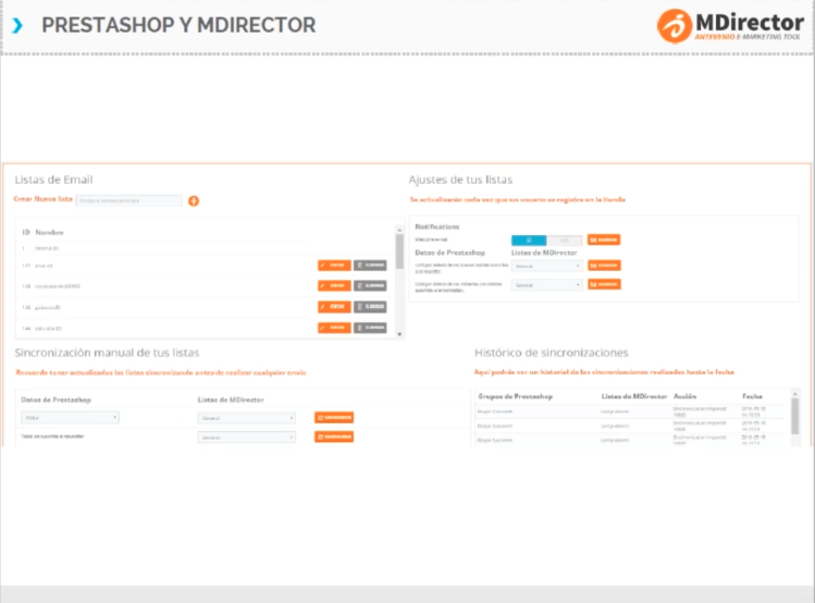 Módulo PrestaShop para email y SMS Marketing