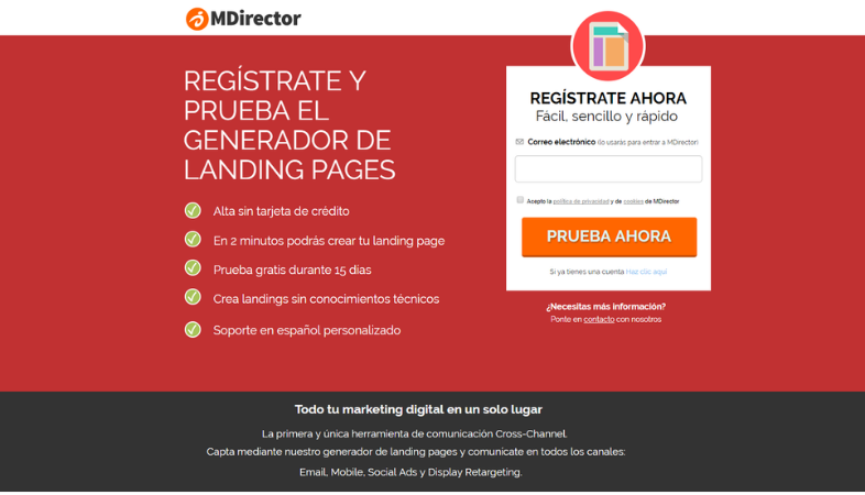 Landing Optimizer de MDirector