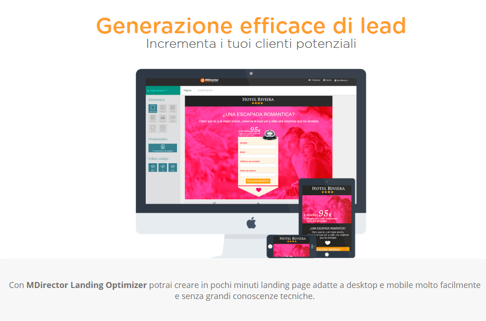 Un buon strumento di creazione per landing page: MDirector