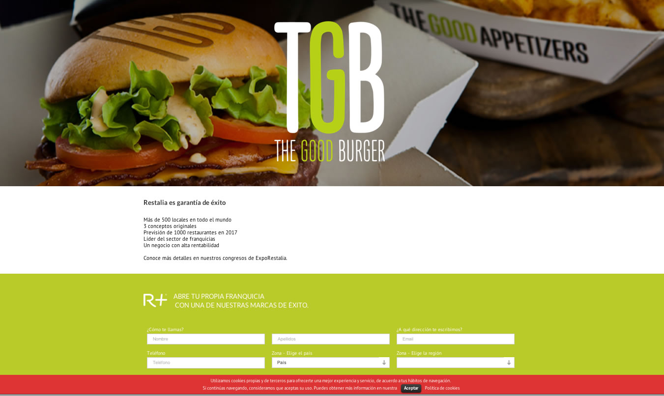 landing page The Good Burguer