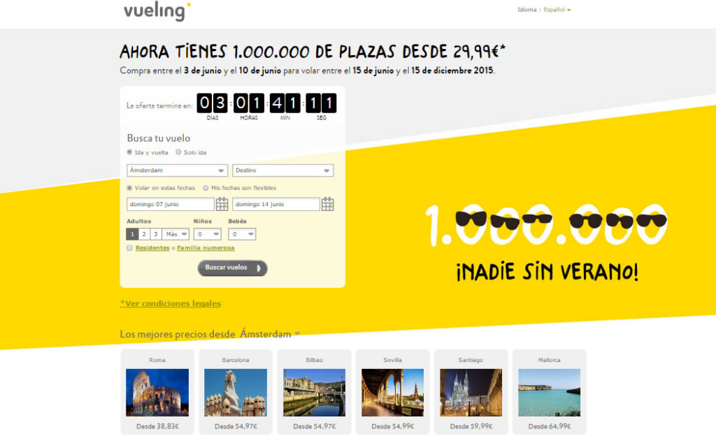 landing page Vueling