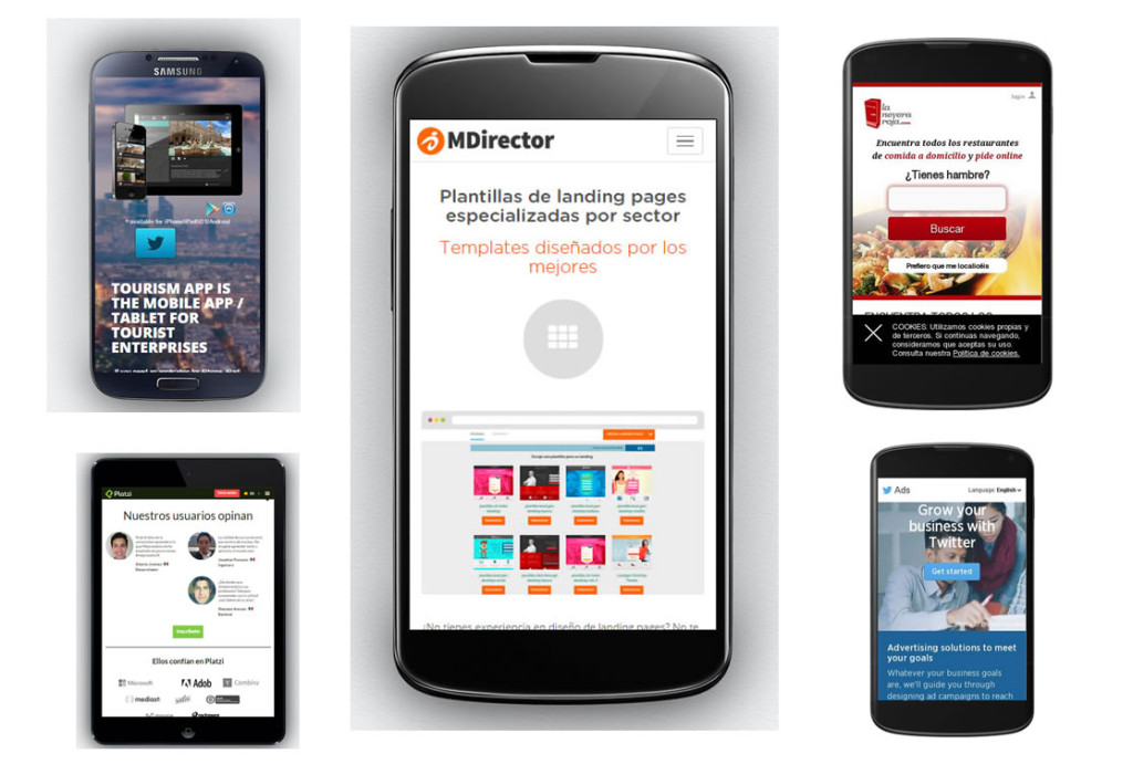 landing pages para entornos móviles