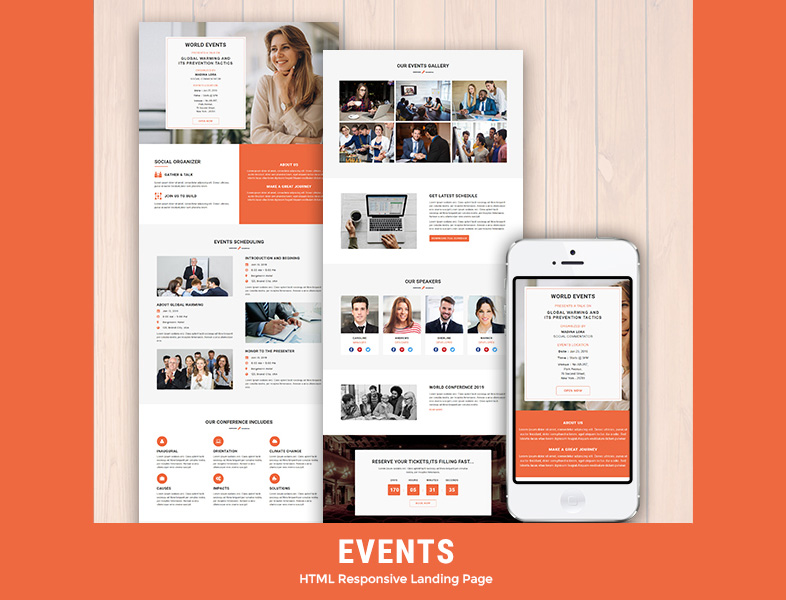 Landings de eventos Responsivas