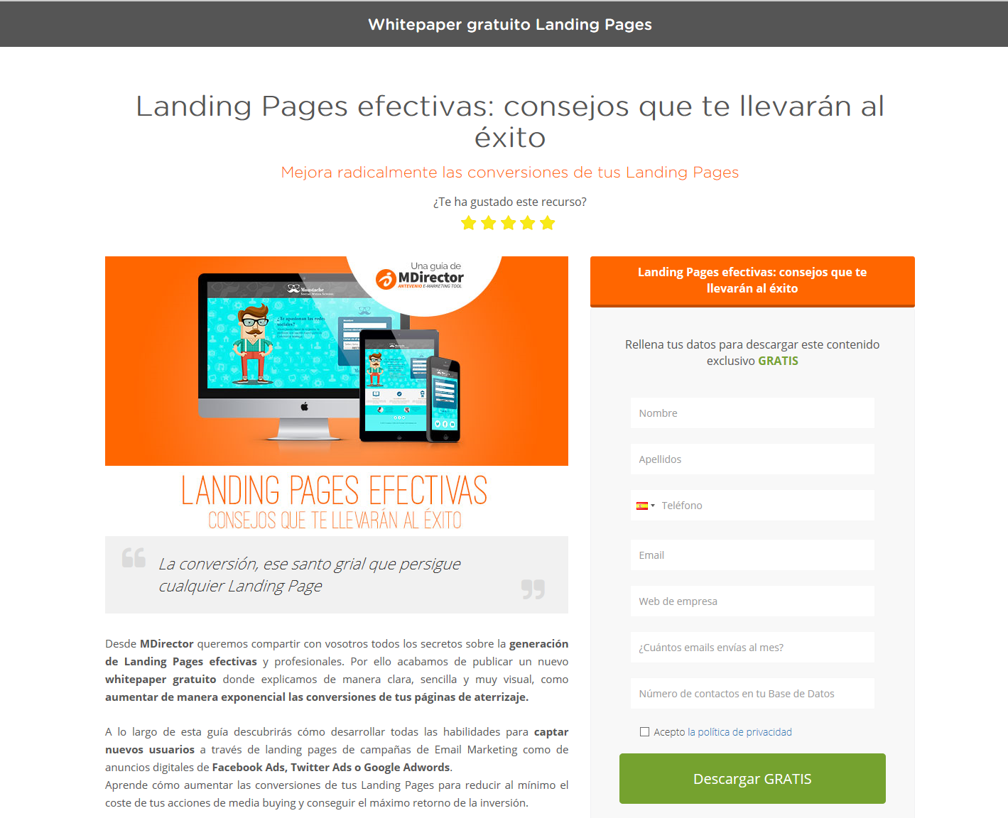 cuándo actualizar una landing page