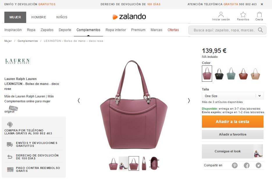 landing pages para vender complementos Zalando