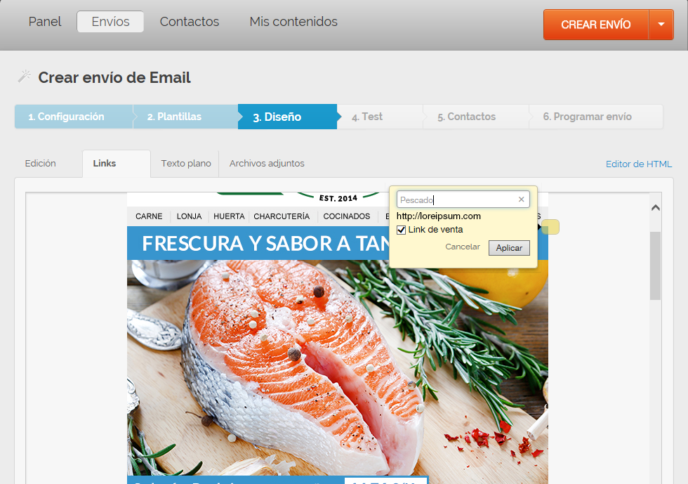 medir las ventas que generas por email a través de MDirector: Insertar link de ventas