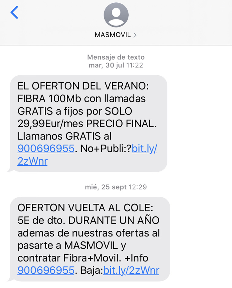 SMS con ofertas personalizadas