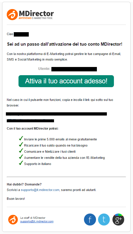 10 esempi “fail and win” di email di conferma: MDirector