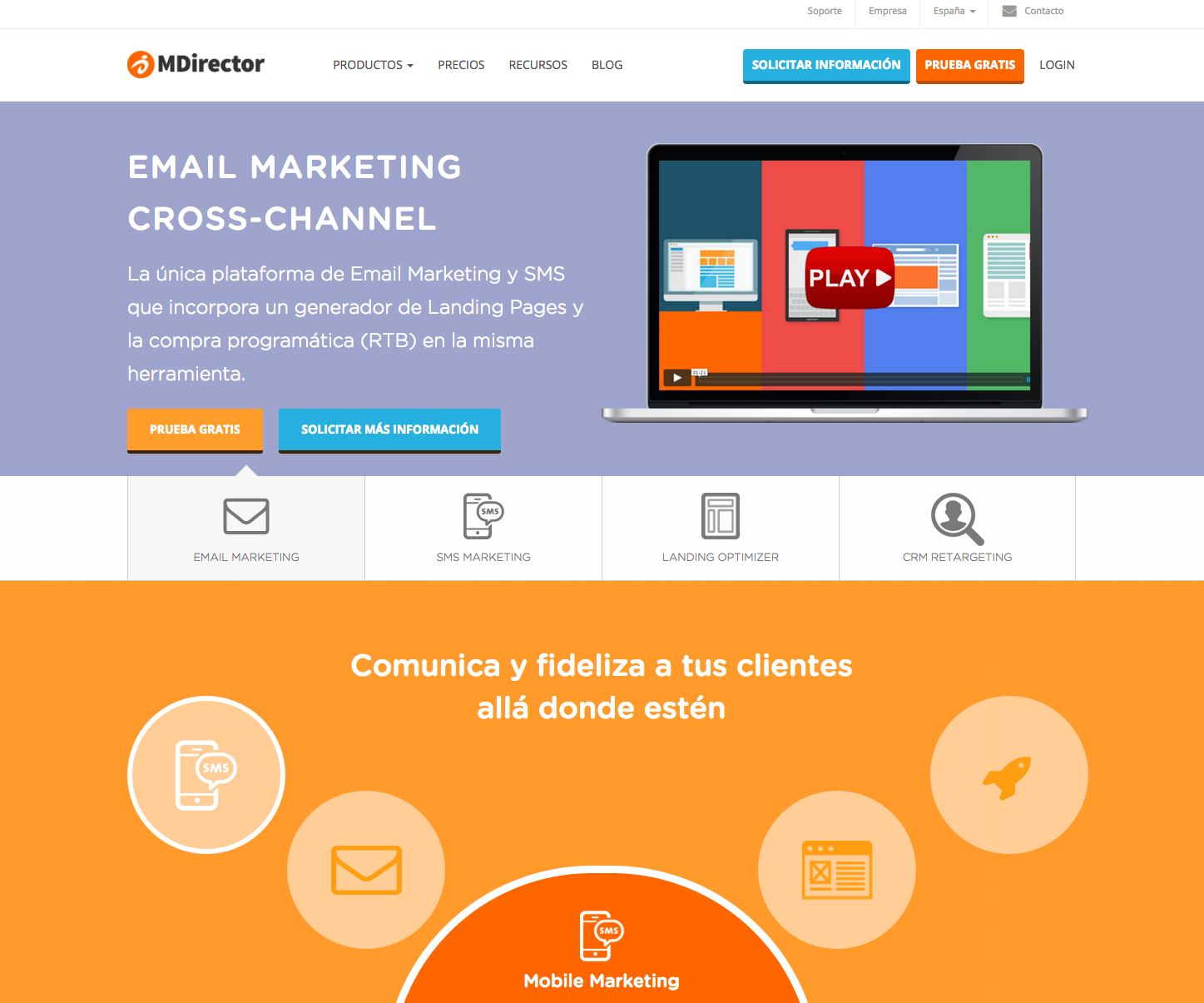 Landing pages de venda: mdirector