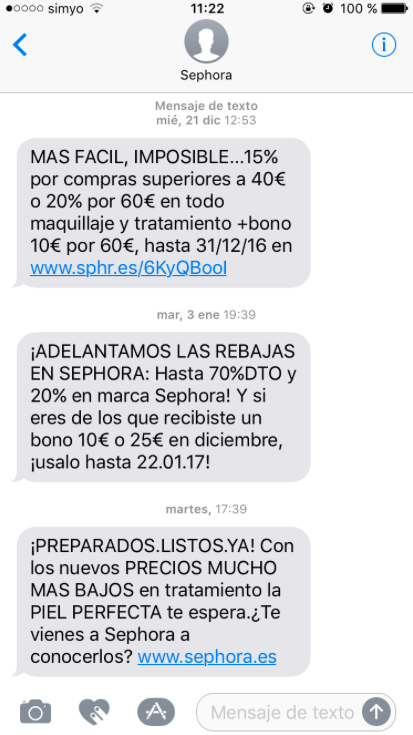 tipos de publicidad online : SMS