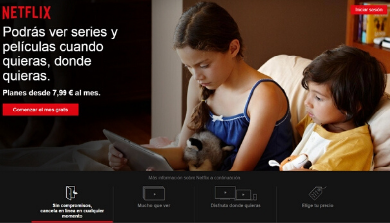 Landing page de Netflix