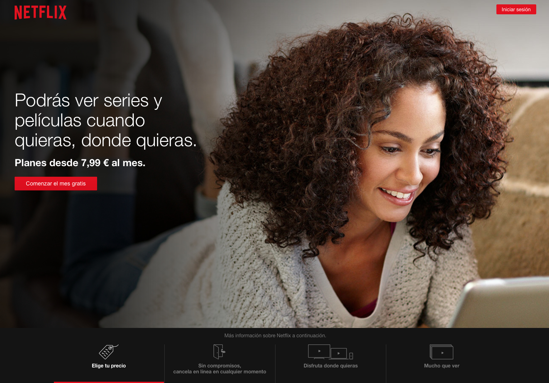 landing pages de venta : Netflix