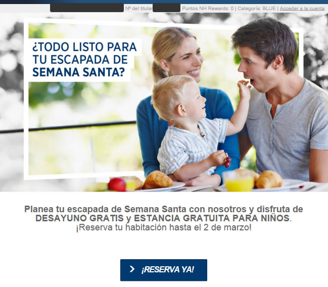 newsletter NH Hoteles Semana Santa