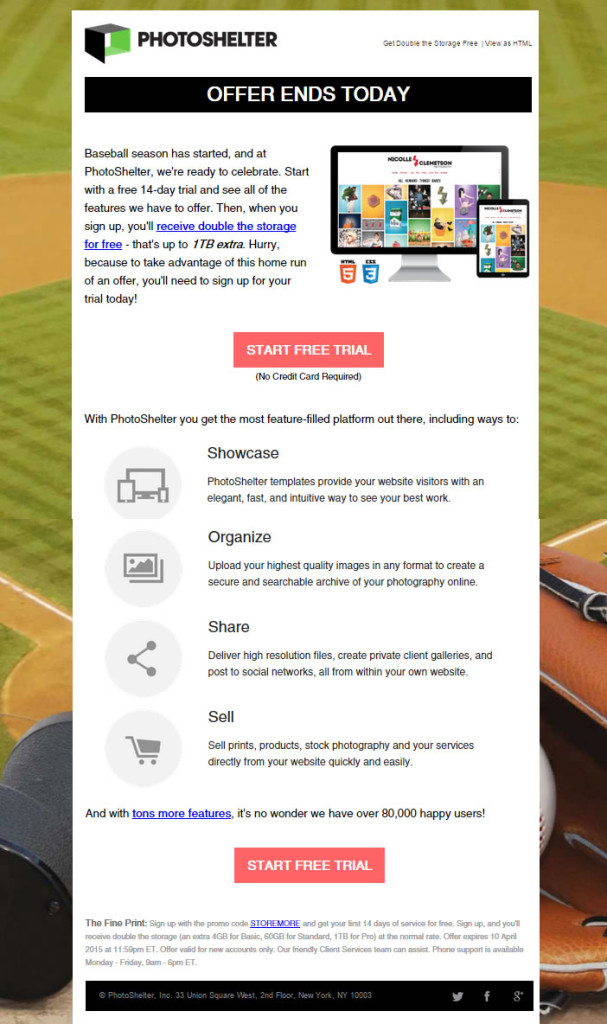 newsletters que convierten: Photoshelter