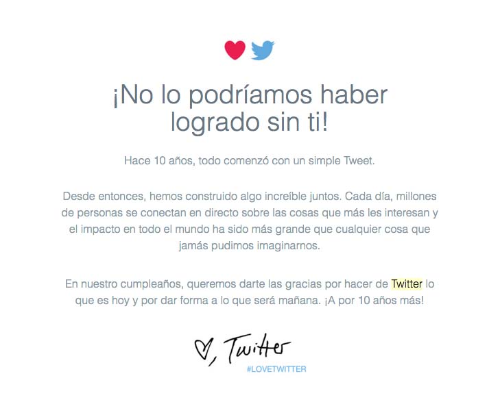 newsletters de redes sociales : Twitter