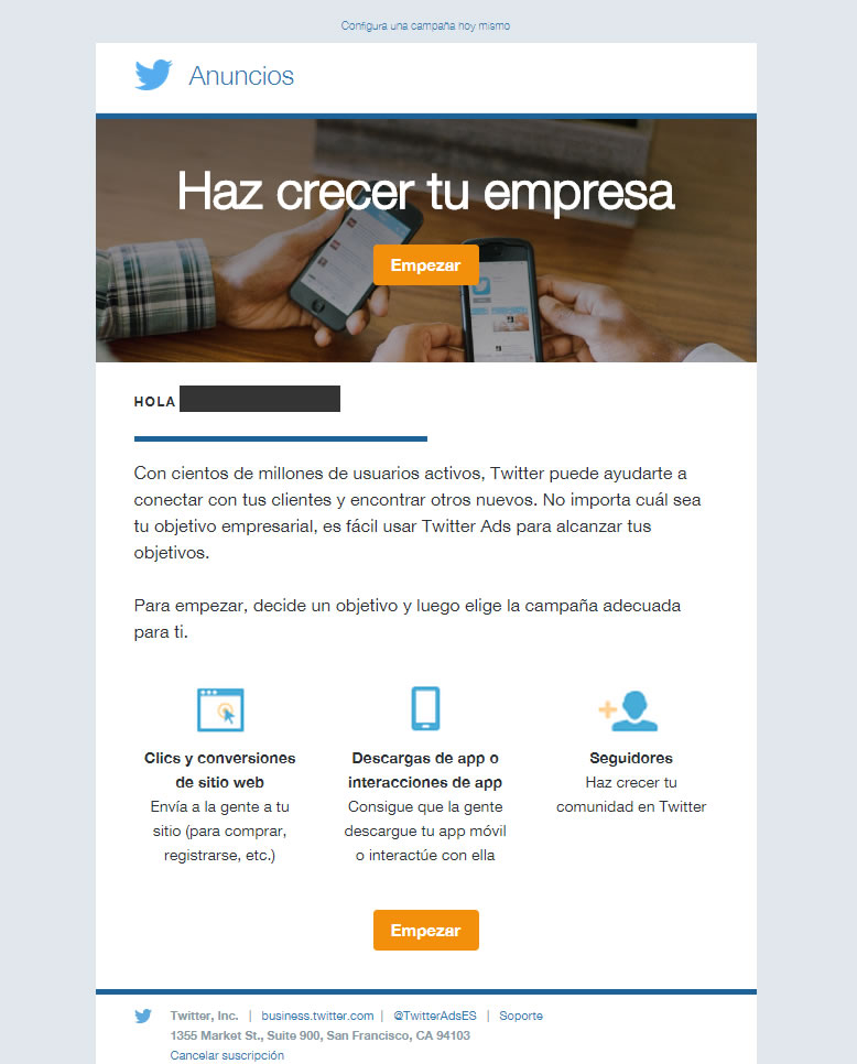 newsletters que convierten - Twitter para empresas 